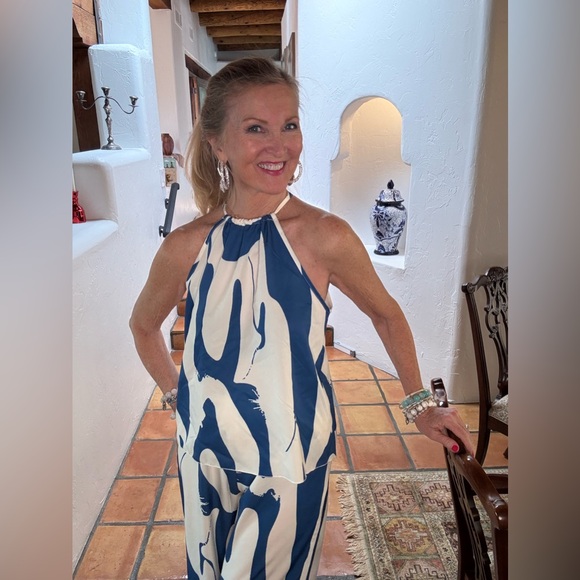 NIP BLUE TOP & PANT SET-M - Picture 11 of 17